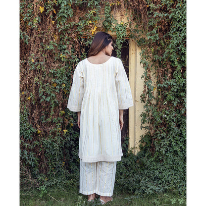 Gulabo Jaipur Maheep Off White Kurta (Set of 2)