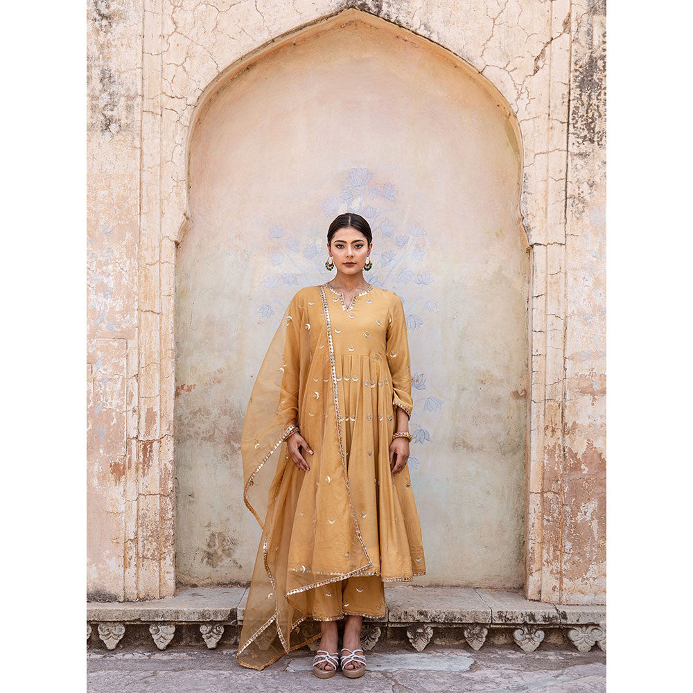Gulabo Jaipur Chandni Beige Kurta (Set of 3)