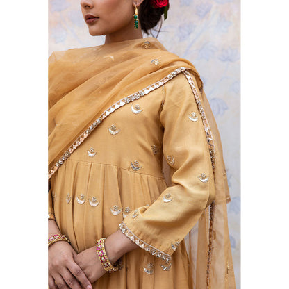 Gulabo Jaipur Chandni Beige Kurta (Set of 3)