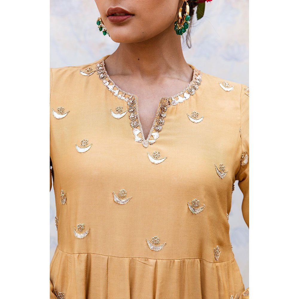 Gulabo Jaipur Chandni Beige Kurta (Set of 3)