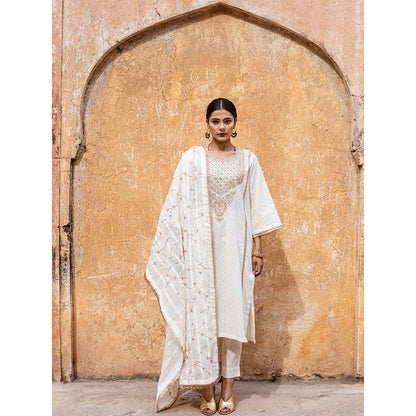 Gulabo Jaipur Emira Off White Kurta (Set of 3)