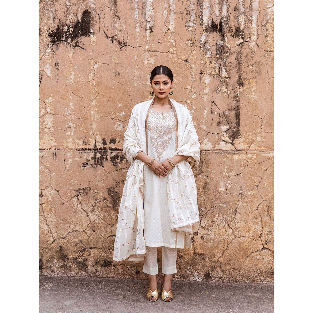 Gulabo Jaipur Emira Off White Kurta (Set of 3)
