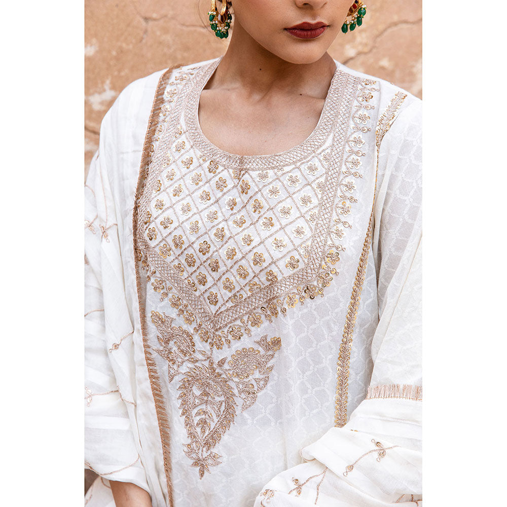 Gulabo Jaipur Emira Off White Kurta (Set of 3)
