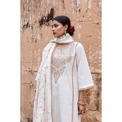 Gulabo Jaipur Emira Off White Kurta (Set of 3)