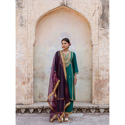 Gulabo Jaipur Roop Green Kurta (Set of 3)