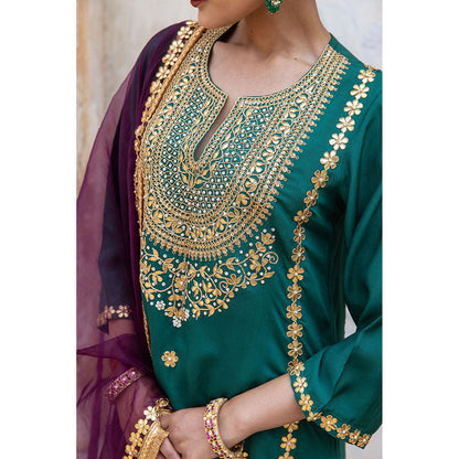 Gulabo Jaipur Roop Green Kurta (Set of 3)