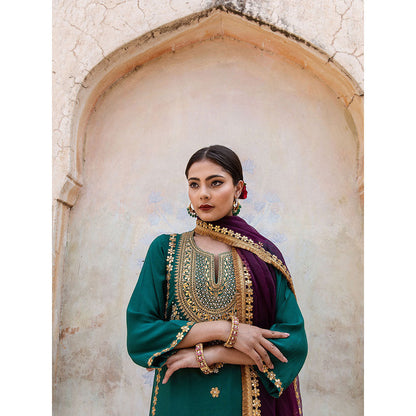 Gulabo Jaipur Roop Green Kurta (Set of 3)