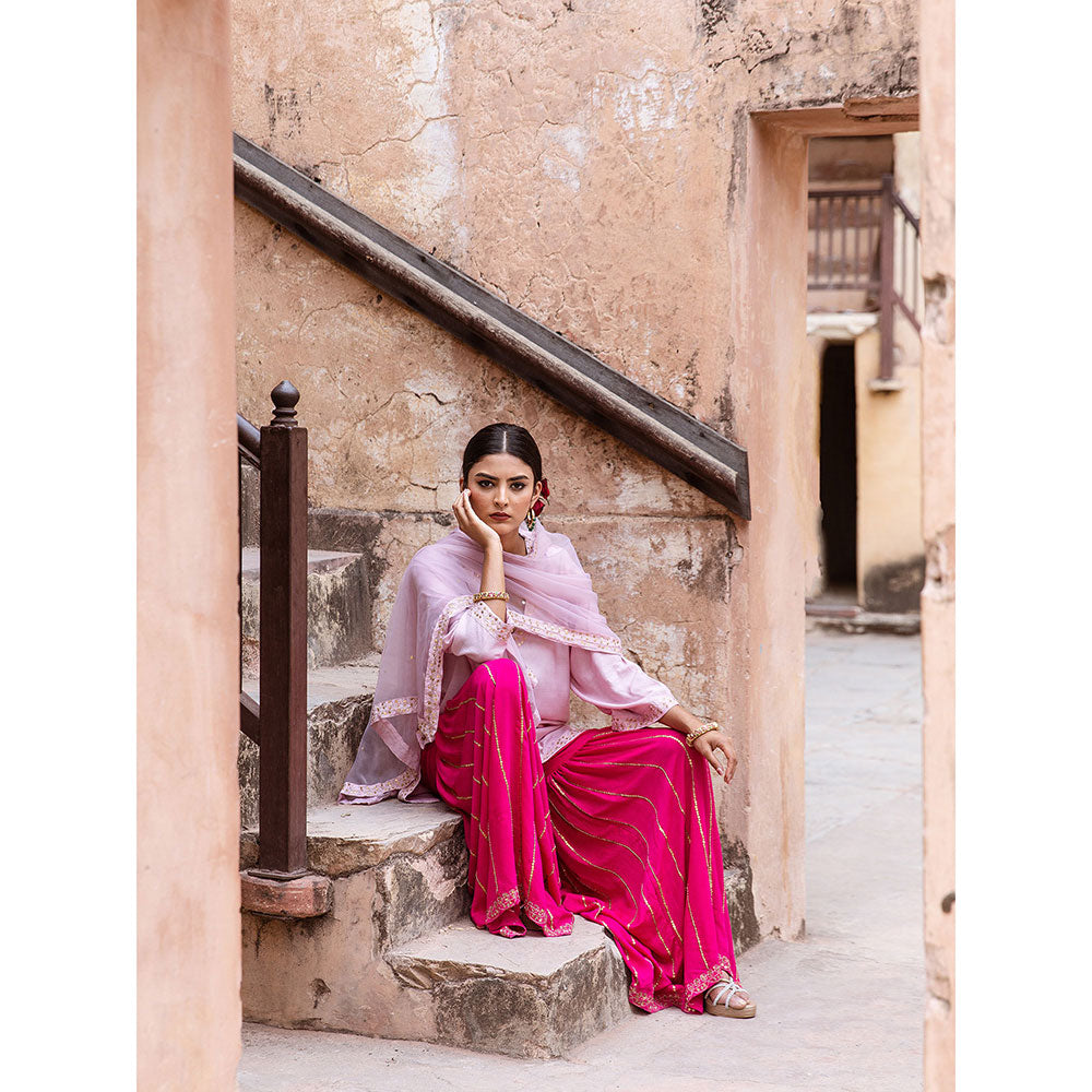 Gulabo Jaipur Umrao Pink Sharara (Set of 3)