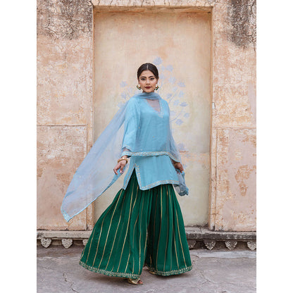 Gulabo Jaipur Umrao Sky Sharara (Set of 3)
