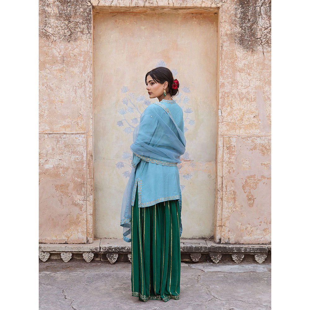 Gulabo Jaipur Umrao Sky Sharara (Set of 3)
