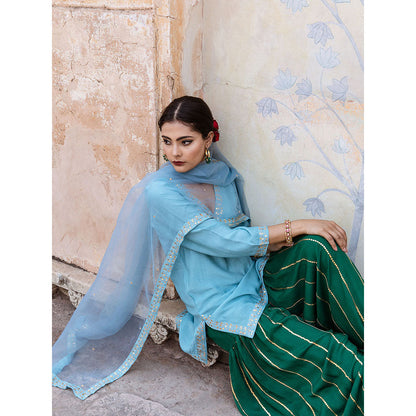 Gulabo Jaipur Umrao Sky Sharara (Set of 3)