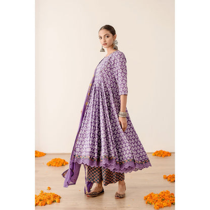 Gulabo Jaipur Roshan Purple Anarkali (Set of 3)