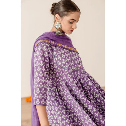 Gulabo Jaipur Roshan Purple Anarkali (Set of 3)