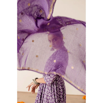 Gulabo Jaipur Roshan Purple Anarkali (Set of 3)