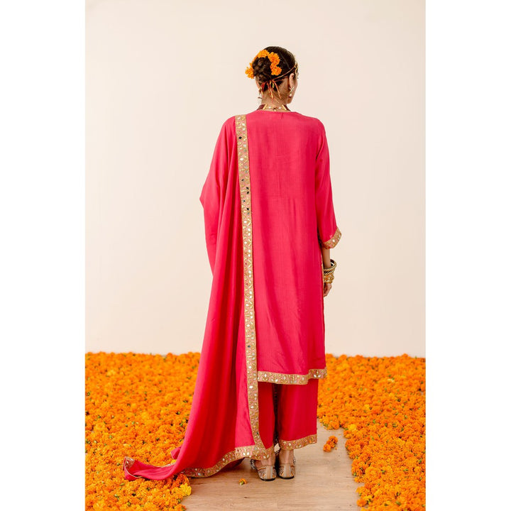 Gulabo Jaipur Kalista Pink Straight Kurta with Pant  (Set of 3)