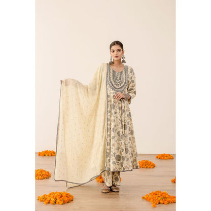 Gulabo Jaipur Sonam Blue Anarkali (Set of 3)