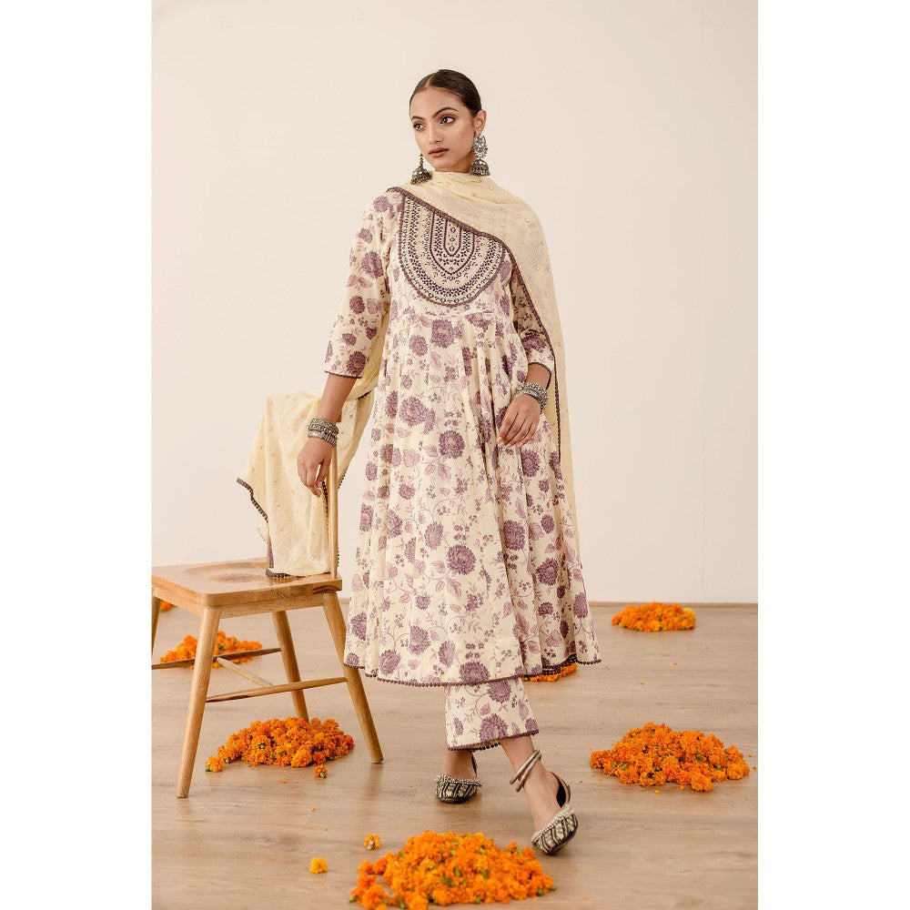 Gulabo Jaipur Sonam Purple Anarkali (Set of 3)
