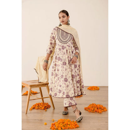 Gulabo Jaipur Sonam Purple Anarkali (Set of 3)