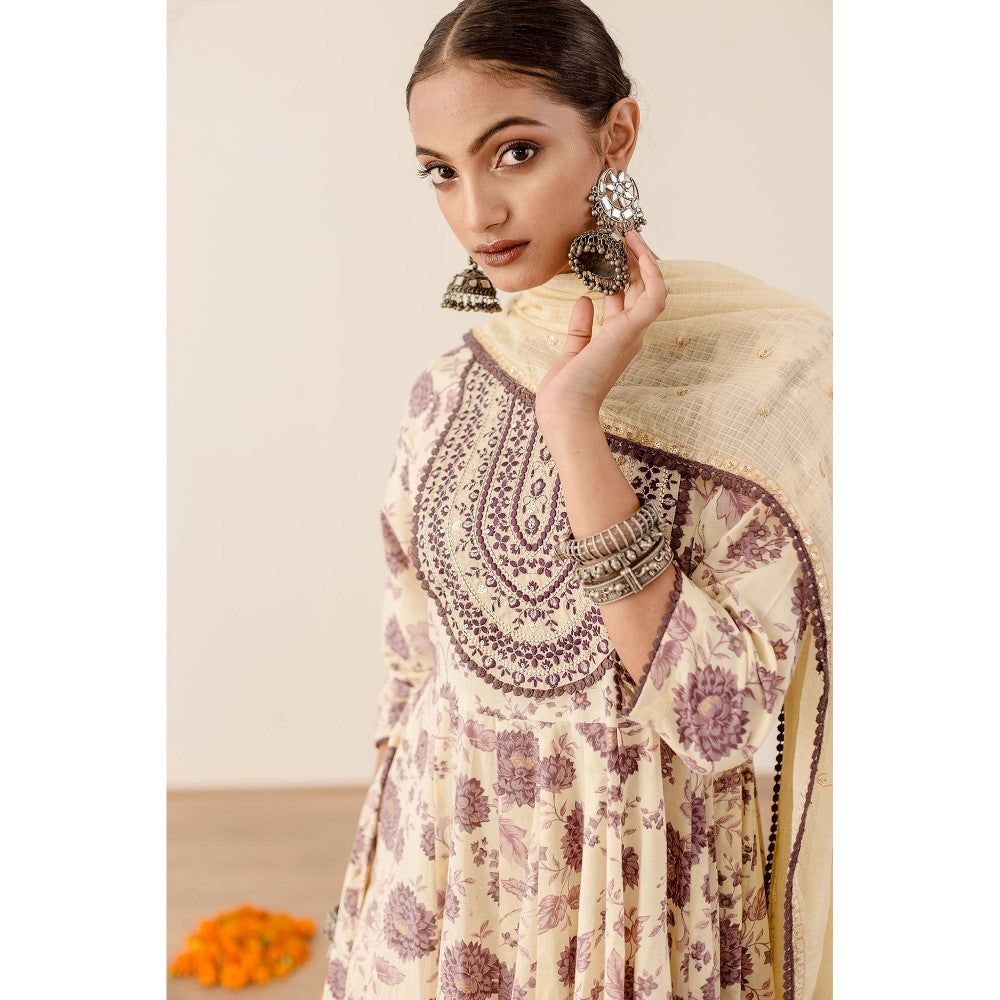 Gulabo Jaipur Sonam Purple Anarkali (Set of 3)