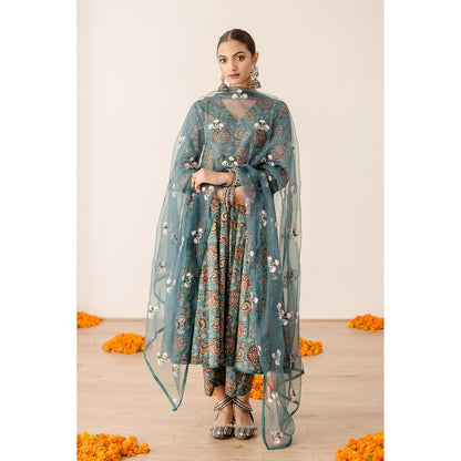 Gulabo Jaipur Rubal Green Anarkali (Set of 3)