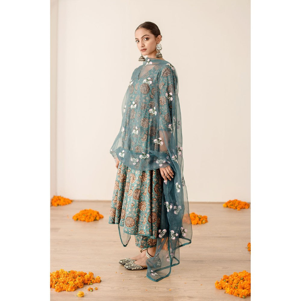 Gulabo Jaipur Rubal Green Anarkali (Set of 3)