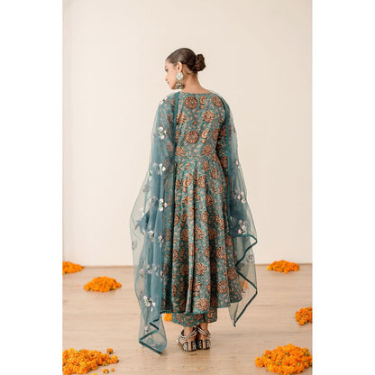 Gulabo Jaipur Rubal Green Anarkali (Set of 3)