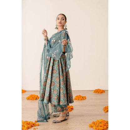 Gulabo Jaipur Rubal Green Anarkali (Set of 3)