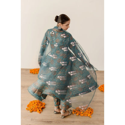 Gulabo Jaipur Rubal Green Anarkali (Set of 3)