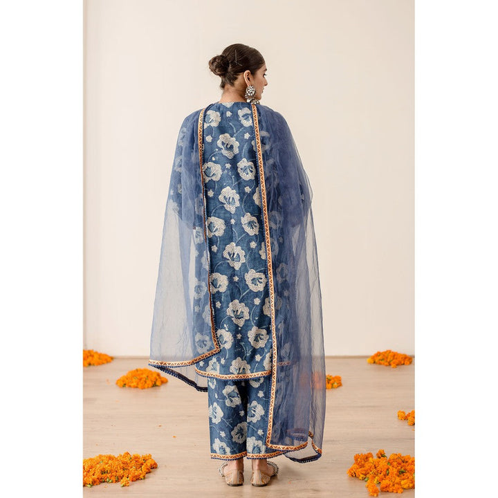 Gulabo Jaipur Dia Blue Straight Kurta with Pant  (Set of 3)