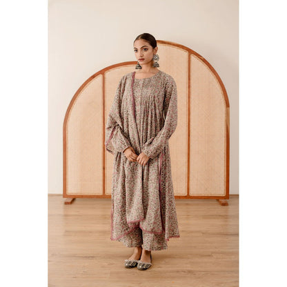 Gulabo Jaipur Abaya Grey Anarkali (Set of 3)