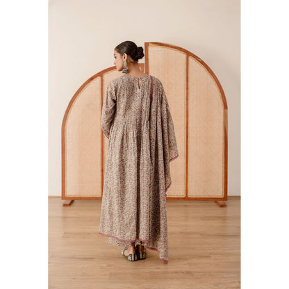 Gulabo Jaipur Abaya Grey Anarkali (Set of 3)