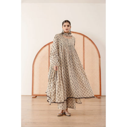 Gulabo Jaipur Abaya Off White Anarkali (Set of 3)