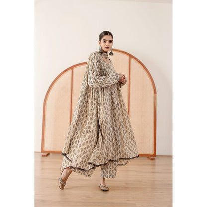 Gulabo Jaipur Abaya Off White Anarkali (Set of 3)