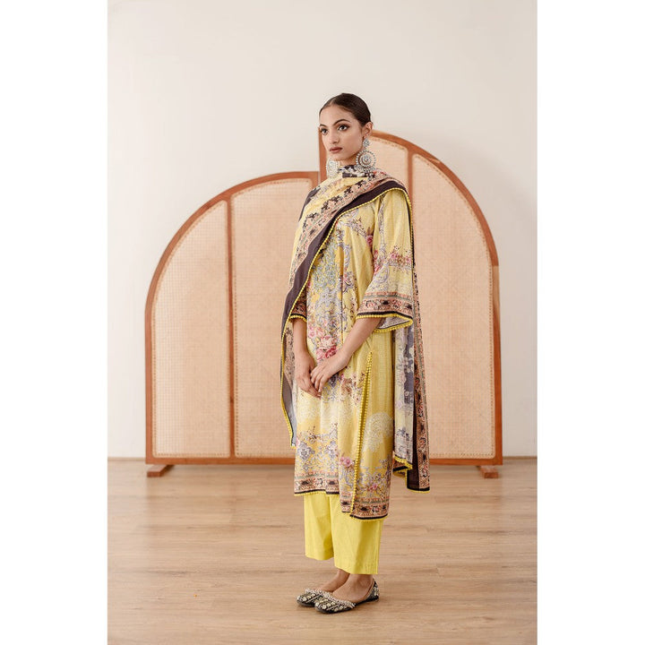 Gulabo Jaipur Zara Yellow Straight Kurta with Pant  (Set of 3)