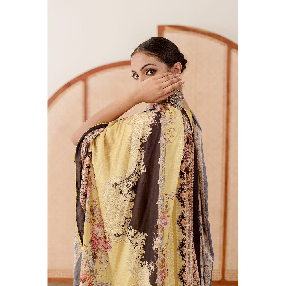 Gulabo Jaipur Zara Yellow Straight Kurta with Pant  (Set of 3)