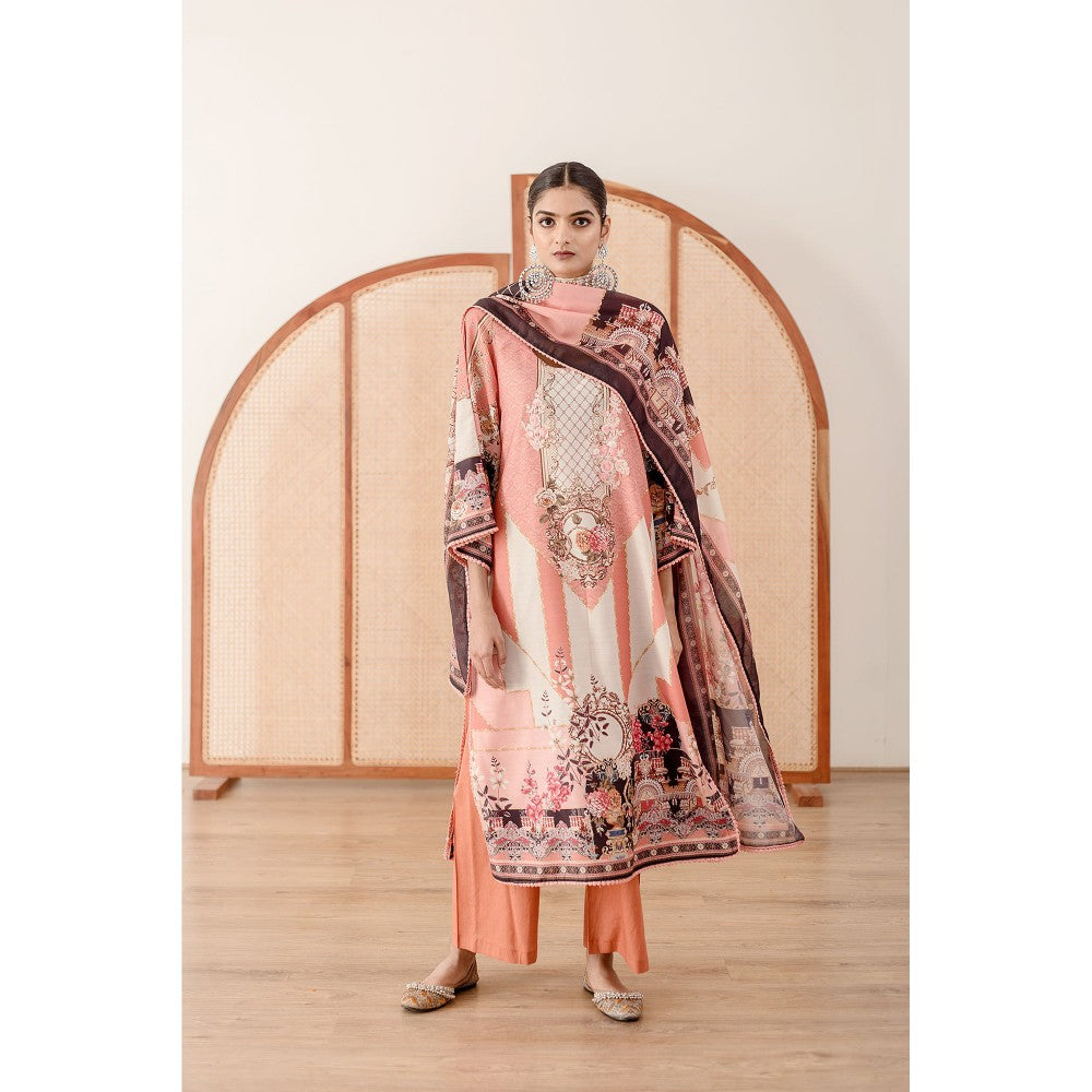 Gulabo Jaipur Zara Peach Straight Kurta with Pant  (Set of 3)