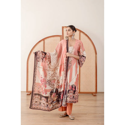 Gulabo Jaipur Zara Peach Straight Kurta with Pant  (Set of 3)