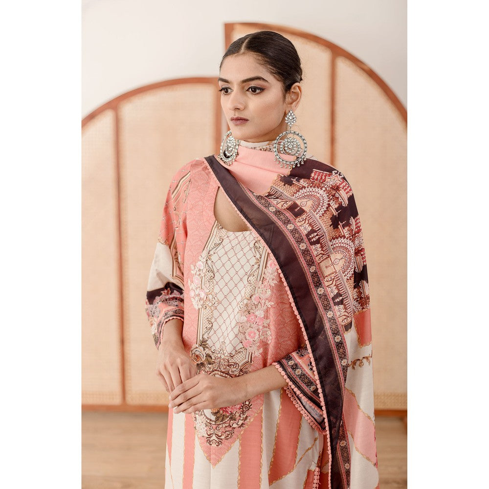 Gulabo Jaipur Zara Peach Straight Kurta with Pant  (Set of 3)