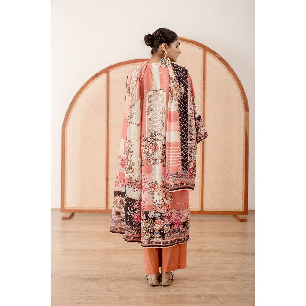 Gulabo Jaipur Zara Peach Straight Kurta with Pant  (Set of 3)
