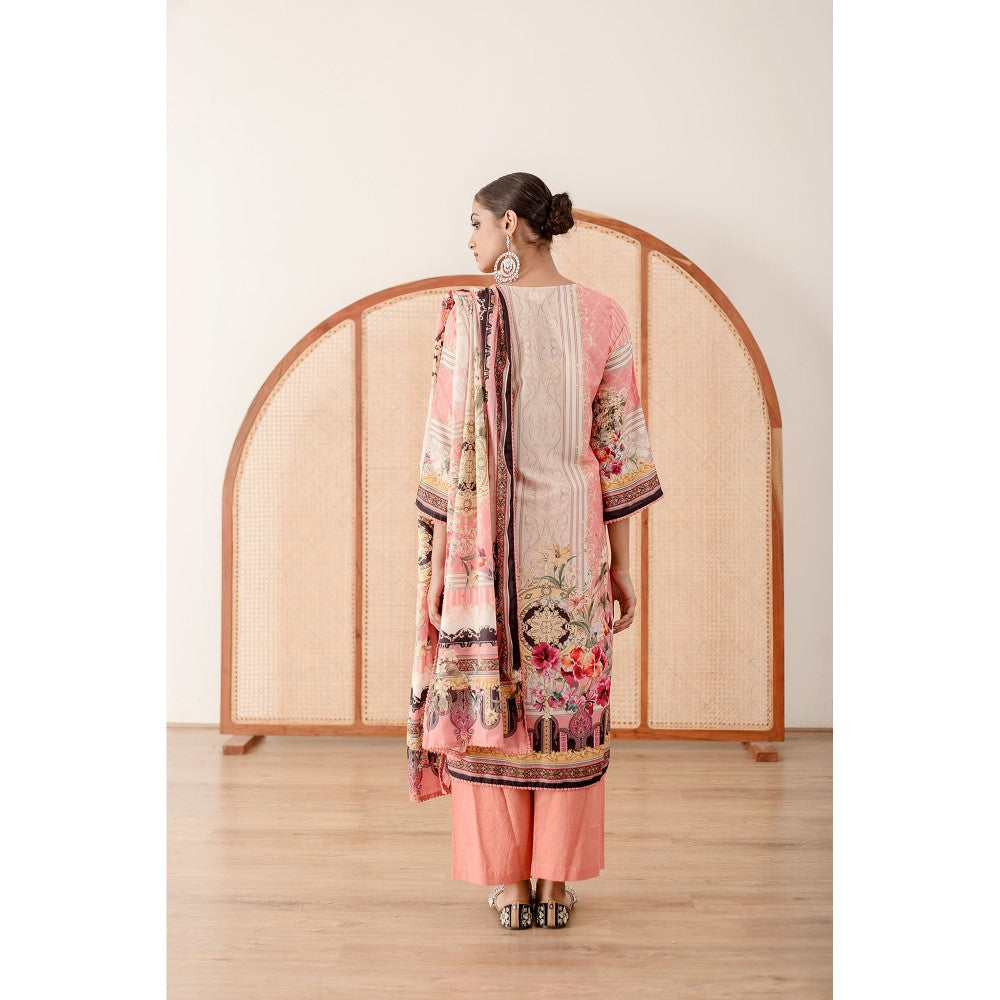 Gulabo Jaipur Zara Peach Straight Kurta with Pant  (Set of 3)