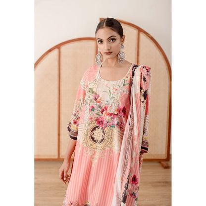 Gulabo Jaipur Zara Pink Straight Kurta with Pant  (Set of 3)
