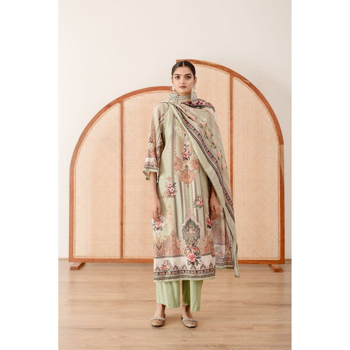 Gulabo Jaipur Zara Mint Straight Kurta with Pant  (Set of 3)
