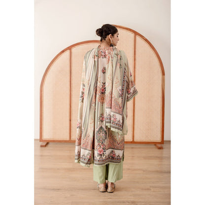 Gulabo Jaipur Zara Mint Straight Kurta with Pant  (Set of 3)