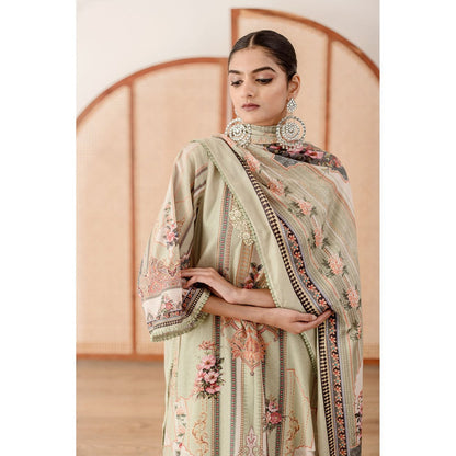 Gulabo Jaipur Zara Mint Straight Kurta with Pant  (Set of 3)