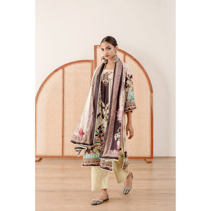 Gulabo Jaipur Zara Cream Straight Kurta with Pant  (Set of 3)