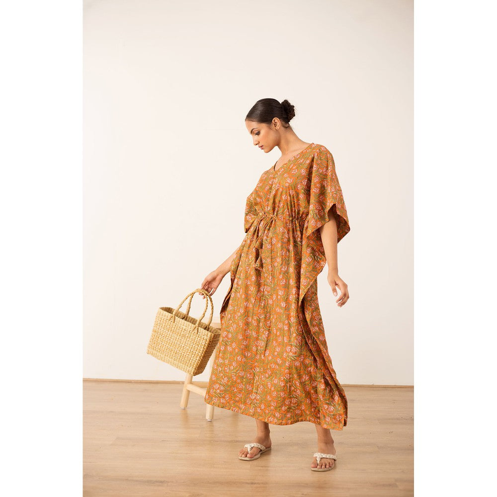 Gulabo Jaipur Taru Orange Kaftan
