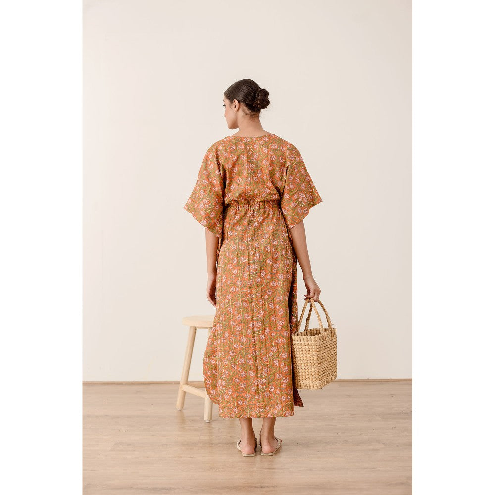 Gulabo Jaipur Taru Orange Kaftan