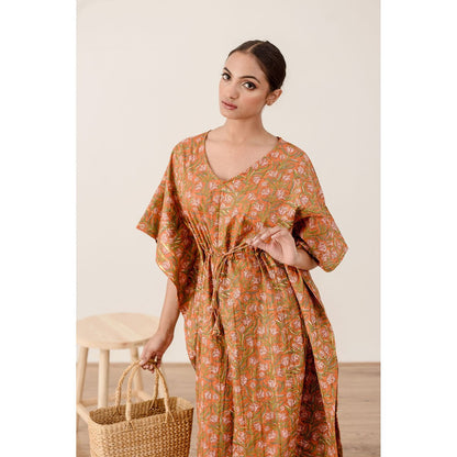 Gulabo Jaipur Taru Orange Kaftan