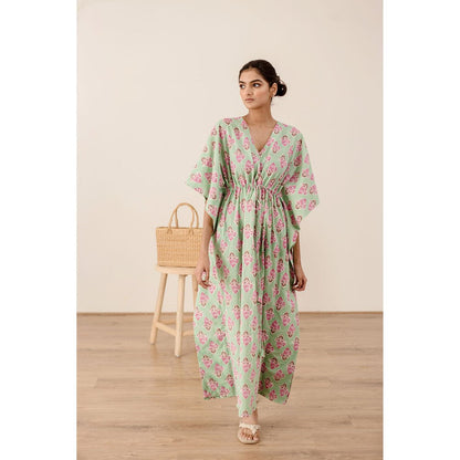 Gulabo Jaipur Taru Mint Green Kaftan