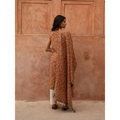 Gulabo Jaipur Noorani Rust Color Kurta and Straight Pant with Dupatta (Set of 3)